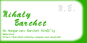 mihaly barchet business card